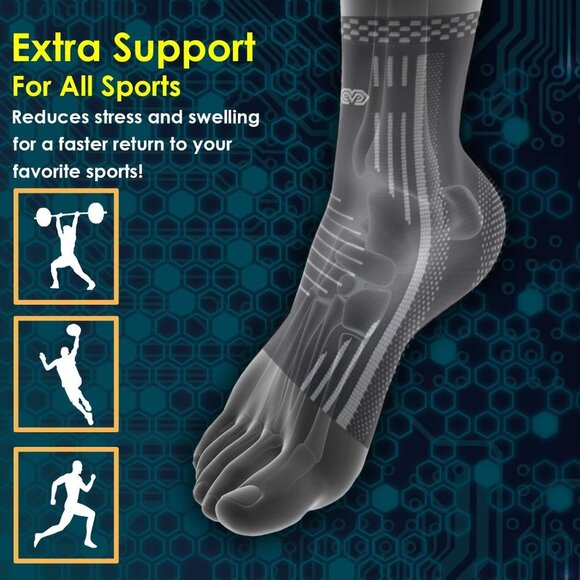 3/$30 Plantar Fasciitis Compression Ankle Sleeves For Women & Men - Picture 3 of 10
